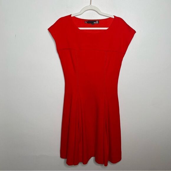 LOVE MOSCHINO Red A-Line Sleeveless Valentines Mini Dress - Size 8 - Picture 1 of 11